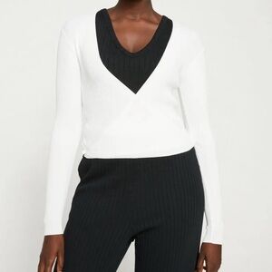 Universal Standard Hand Knitted Wrap Cardigan Sweater‎ Size 2XS White